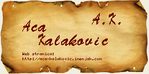 Aca Kalaković vizit kartica